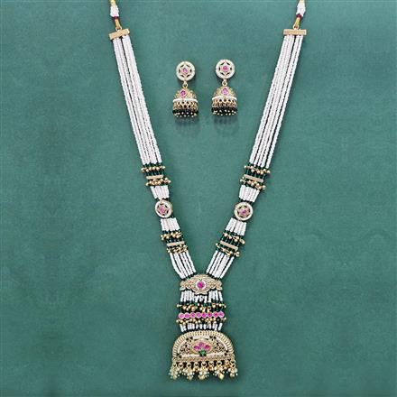 Antique Long Necklace Set With Gold Plating