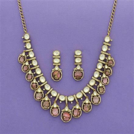 Kundan Classic Necklace Set With Mehndi Plating