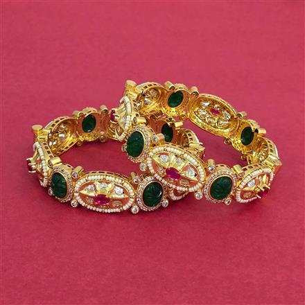 Kundan Openable Bangles With Carat Plating