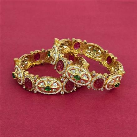 Kundan Openable Bangles With Carat Plating
