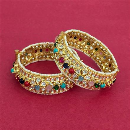Kundan Openable Bangles With Carat Plating