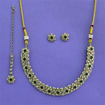 Antique Classic Necklace With Mehndi Plating