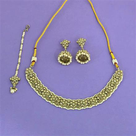 Antique Classic Necklace With Mehndi Plating