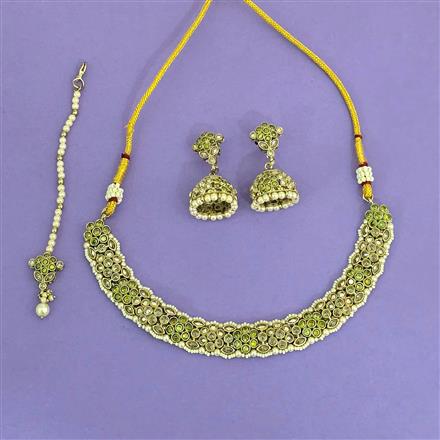 Antique Classic Necklace With Mehndi Plating
