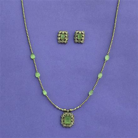Antique Classic Pendant Set With Mehndi Plating