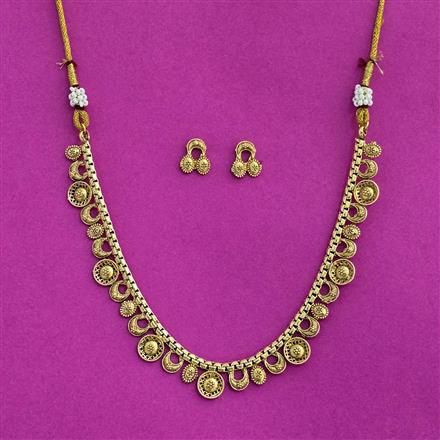 Antique Plain Gold Necklace With Gold Plating