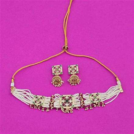 Antique Choker Necklace With Carat Plating