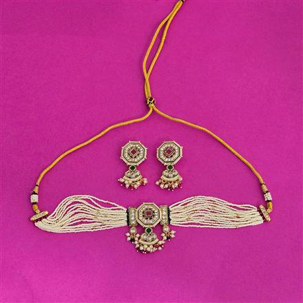 Antique Meenakari Necklace With Gold Plating