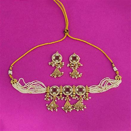 Antique Choker Necklace With Gold Plating