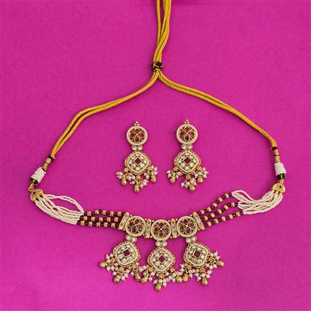 Antique Moti Necklace With Gold Plating