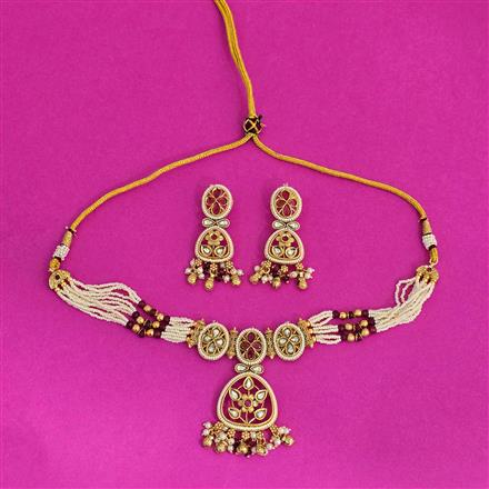 Antique Moti Necklace With Gold Plating