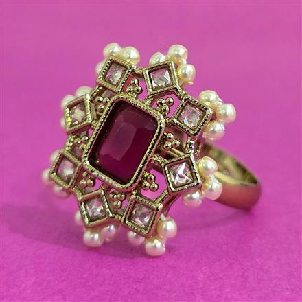 Antique Adjustable Ring With Mehndi Plating