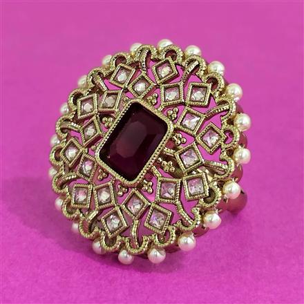 Antique Adjustable Ring With Mehndi Plating