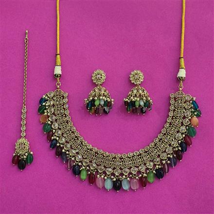 Antique Classic Necklace With Mehndi Plating