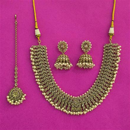 Antique Classic Necklace With Mehndi Plating