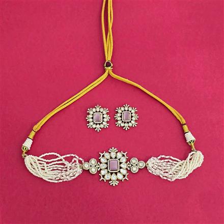 Kundan Choker Necklace With Mehndi Plating