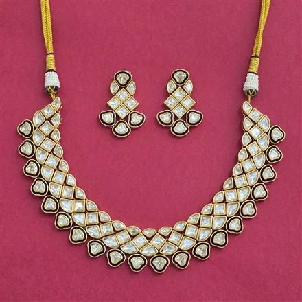 Kundan Meenakari Necklace With Carat Plating