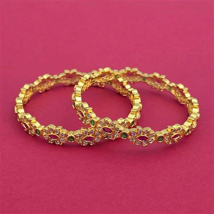 Cz Classic Bangles With Gold Plating