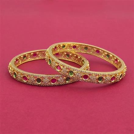 Cz Classic Bangles With Gold Plating