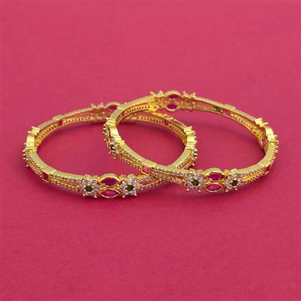 Cz Classic Bangles With Gold Plating