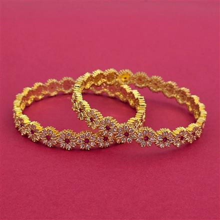 Cz Classic Bangles With Gold Plating