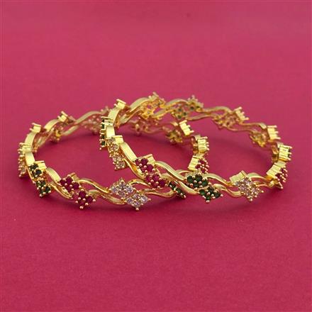 Cz Classic Bangles With Gold Plating