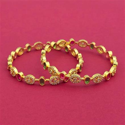 Cz Classic Bangles With Gold Plating