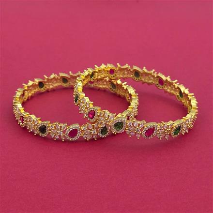 Cz Classic Bangles With Gold Plating