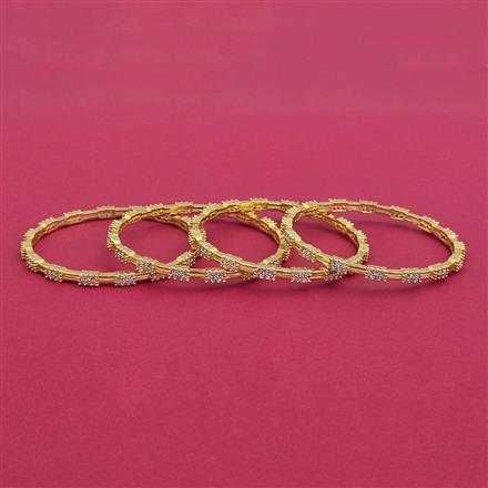 Cz Classic Bangles With Gold Plating