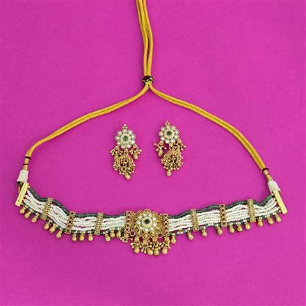 Antique Choker Necklace With Gold Plating