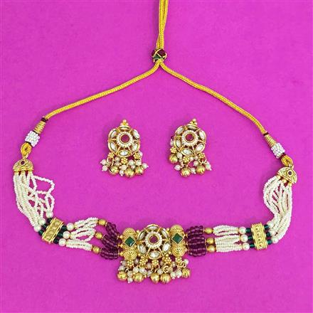 Antique Choker Necklace With Gold Plating