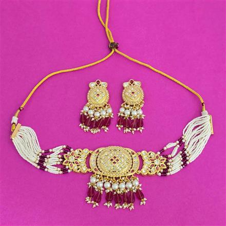 Kundan Choker Necklace With Gold Plating
