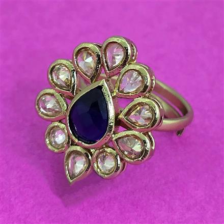 Antique Adjustable Ring With Mehndi Plating