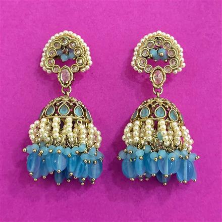 Antique Jhumki With Mehndi Plating