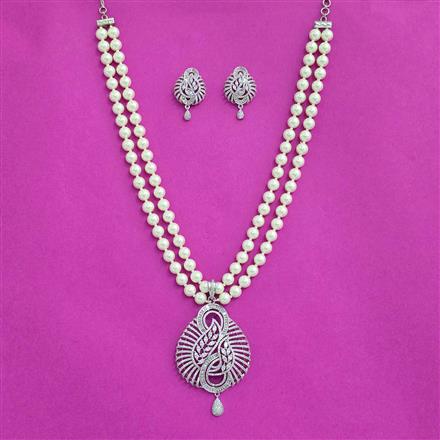 Cz Classic Pendant Set With Rhodium Plating
