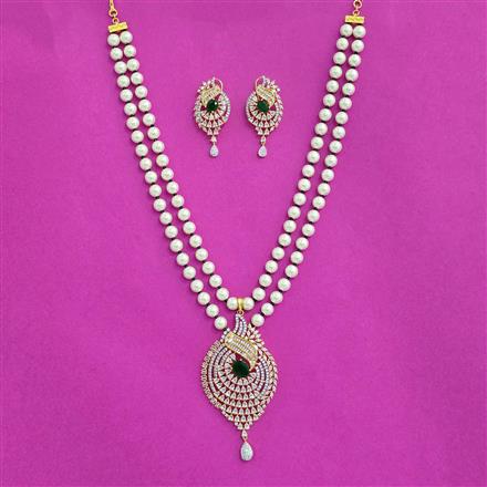 Cz Classic Pendant Set With 2 Tone Plating