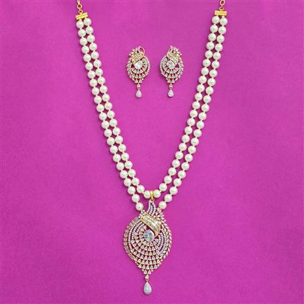 Cz Classic Pendant Set With 2 Tone Plating