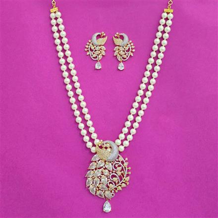 Cz Classic Pendant Set With 2 Tone Plating
