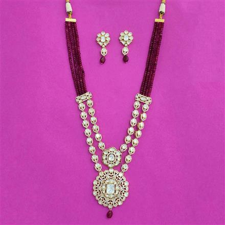 Kundan Long Necklace With Gold Plating