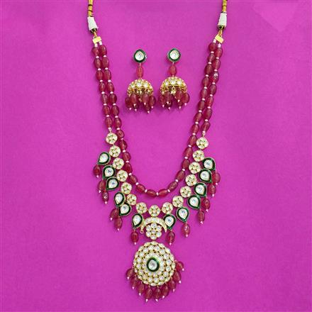 Kundan Long Necklace With Gold Plating