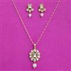 Kundan Moti Pendant Set With Carat Plating