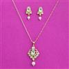 Kundan Moti Pendant Set With Carat Plating
