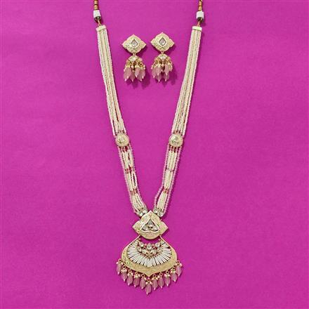 Kundan Long Necklace Set With Gold Plating