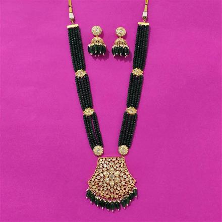 Kundan Long Necklace Set With Gold Plating