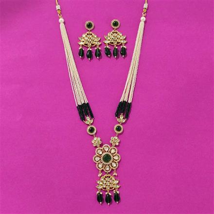 Kundan Long Necklace Set With Gold Plating