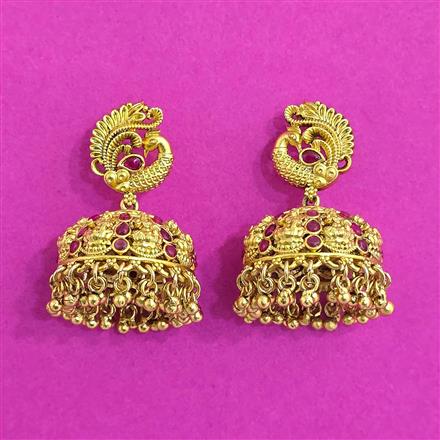 Antique Jhumki With Matte Gold Plating