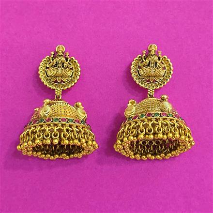 Antique Jhumki With Matte Gold Plating
