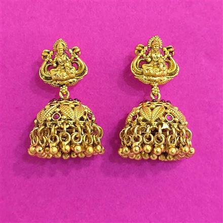 Antique Jhumki With Matte Gold Plating