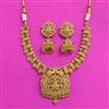Antique Temple Necklace Set With Matte Gold Plating