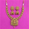Antique Temple Necklace Set With Matte Gold Plating